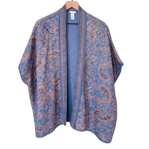 J.Jill Paisley Open Front Cardigan Size S-L